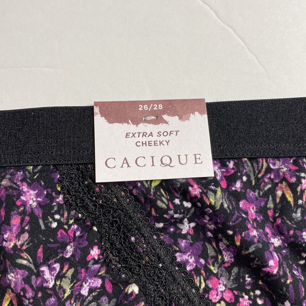 26/28 purple black floral extra soft cheeky panty NWT Lane Bryant plus size 4x - Picture 5 of 6